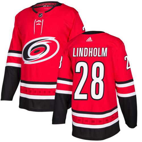 Adidas Carolina Hurricanes 28 Elias Lindholm Red Home Authentic Stitched Youth NHL Jersey